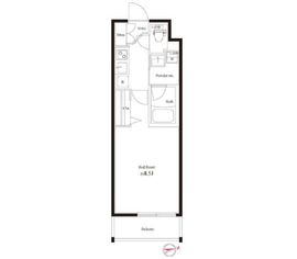 ハーモニーレジデンス新宿御苑 THE WEST 3階 間取り図