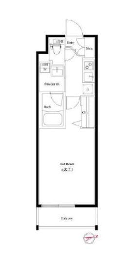 ハーモニーレジデンス新宿御苑 THE WEST 2階 間取り図