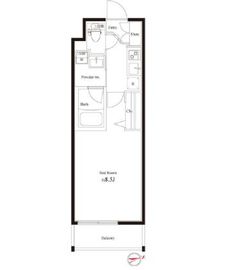 ハーモニーレジデンス新宿御苑 THE WEST 2階 間取り図