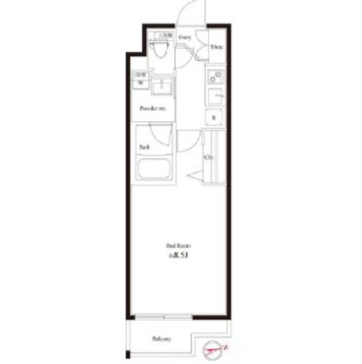 ハーモニーレジデンス新宿御苑 THE WEST 4階 間取り図