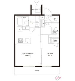 ハーモニーレジデンス新宿御苑 THE WEST 4階 間取り図