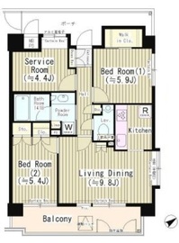 東急ドエルアルス恵比寿イスト 4階 間取り図