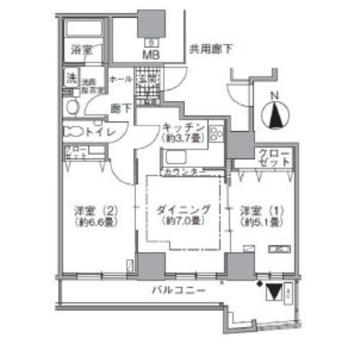 アクティ汐留 306 間取り図