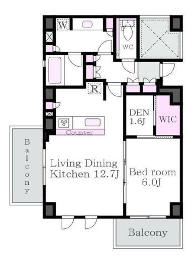 アトラス中野中央 2階 間取り図