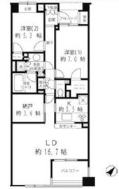 目黒諏訪山パークハウス 2階 間取り図
