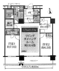 コスモポリス品川 30階 間取り図