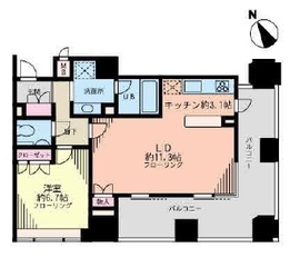 ルネ新宿御苑タワー 1705 間取り図