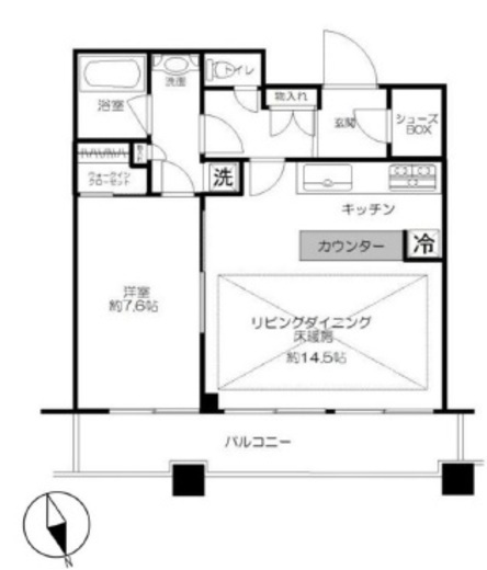 芝浦アイランド グローヴタワー 15階 間取り図