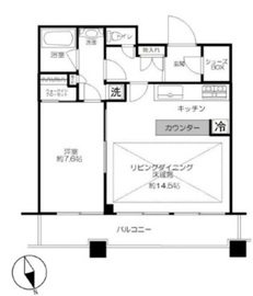 芝浦アイランド グローヴタワー 15階 間取り図