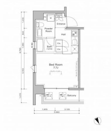 プラウドフラット浅草橋3 704 間取り図