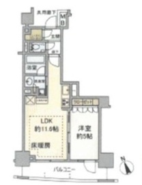 オープンレジデンシア麻布六本木 9階 間取り図