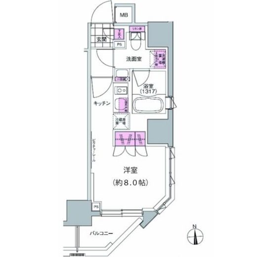 プレジリア東日本橋 204 間取り図