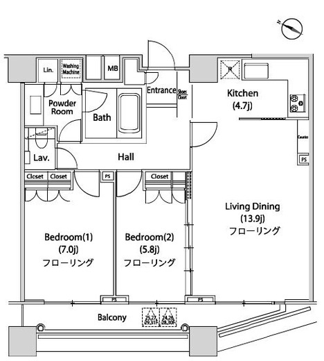ファーストリアルタワー新宿 3104 間取り図