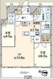 勝どきザ・タワー 43階 間取り図