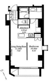 フレンシア外苑西 1-207 間取り図