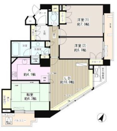 茗荷谷パークホームズ 2階 間取り図