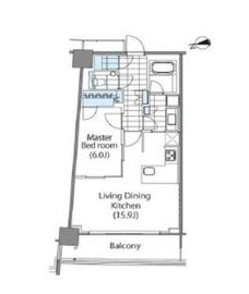 コンフォリア新宿イーストサイドタワー 2505 間取り図