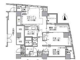 アクティ汐留 2501 間取り図