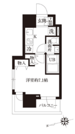 レジディア大森2 1301 間取り図