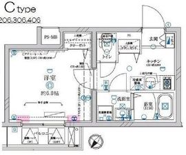 ディアレイシャス池尻大橋 206 間取り図