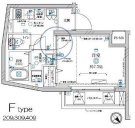 ディアレイシャス池尻大橋 209 間取り図