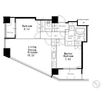 MFPR目黒タワー 1601 間取り図