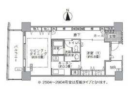 アクティ汐留 2804 間取り図