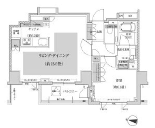 パークハウス三軒茶屋クロスコート 2階 間取り図