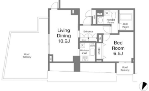エストグランディールCARO赤坂 8階 間取り図