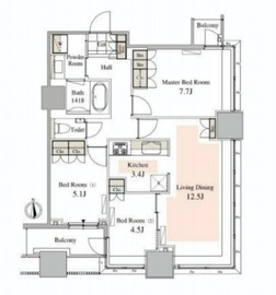 タワーコート北品川 503 間取り図