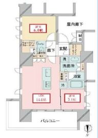 プレミスト新宿山吹 3階 間取り図