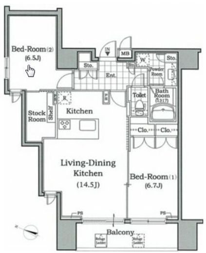 レジディア文京本駒込 1301 間取り図