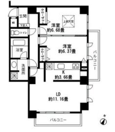 レジディア三軒茶屋2 206 間取り図