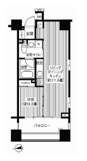 コスモグラシア芝大門 602 間取り図