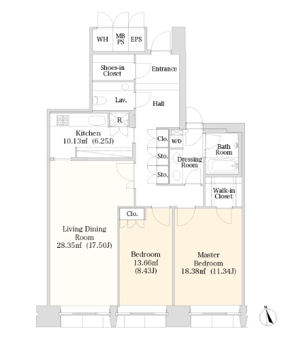 ブリリア目黒青葉台 1402 間取り図