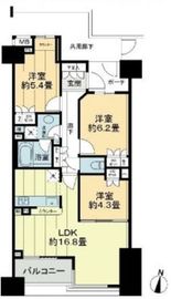 パークハウス新宿若松町 8階 間取り図