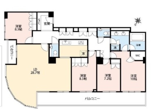 ザ・タワーグランディア 31階 間取り図