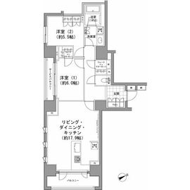 パークハビオ八丁堀 1204 間取り図