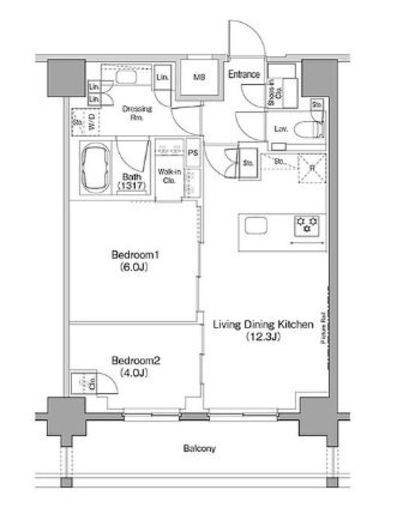 ザ・パークハビオ恵比寿プレイス 506 間取り図