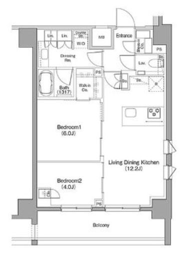 ザ・パークハビオ恵比寿プレイス 907 間取り図