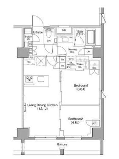 ザ・パークハビオ恵比寿プレイス 1102 間取り図