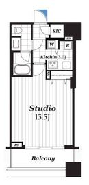 コンシェリア西新宿タワーズウエスト 15階 間取り図