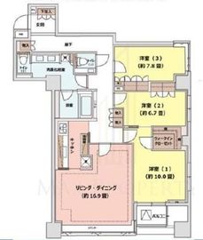 グランスイート六番町 2階 間取り図