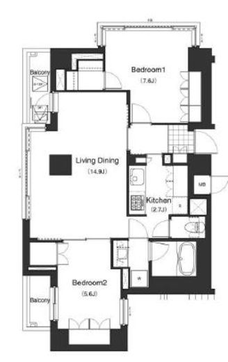 アパートメンツ南麻布2 1002 間取り図