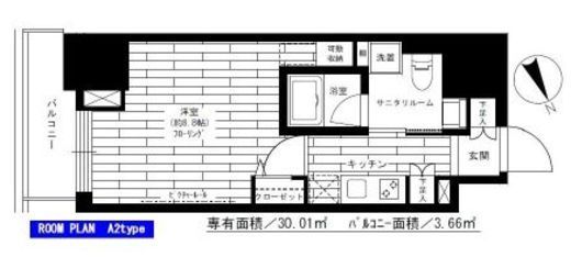 グランドコンシェルジュ六本木 8階 間取り図