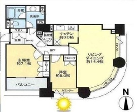 スカイライトタワー 18階 間取り図