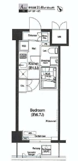 アーデン門前仲町 502 間取り図