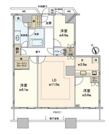 芝浦アイランド グローヴタワー 28階 間取り図