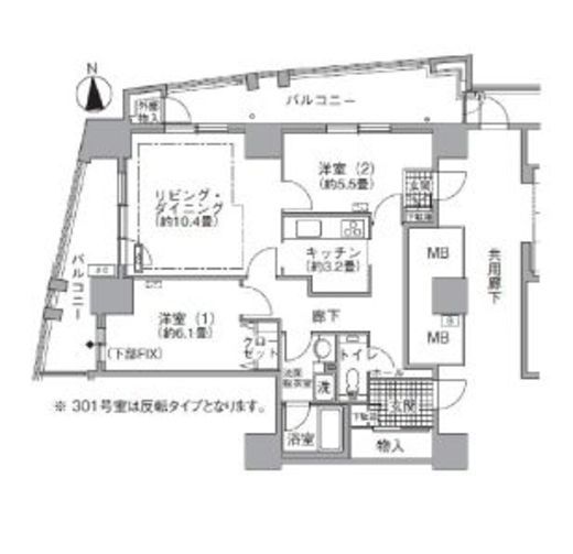 アクティ汐留 310 間取り図