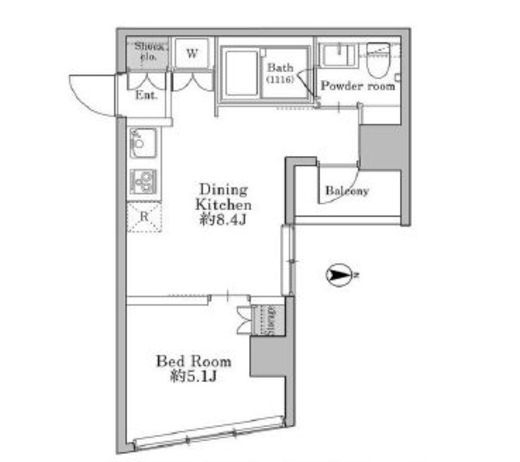 ユニテラス三軒茶屋 405 間取り図